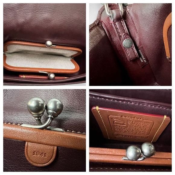 AUTH Coach 1941 Dinky with Glitter Tea Rose Bag, Dust Bag, Gift Box Steel Blue - Picture 9 of 16